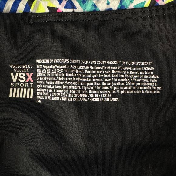 Victoria's Secret VSX Sport Large Knockout Crop Leggings Geometric H-Rise Pocket - Picture 4 of 5